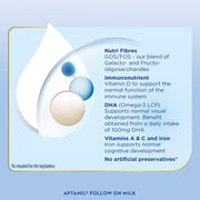 Supplement facts & ingredients image: Aptamil Follow On Milk 700g ingredient and nutrition label