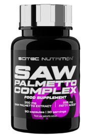Scitec Nutrition Saw Palmetto Complex bottle, 90 capsules, on white background.