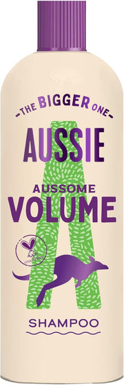Aussie Aussome Volume Shampoo 600ml bottle with Australian white strawberry lightweight hair shampoo