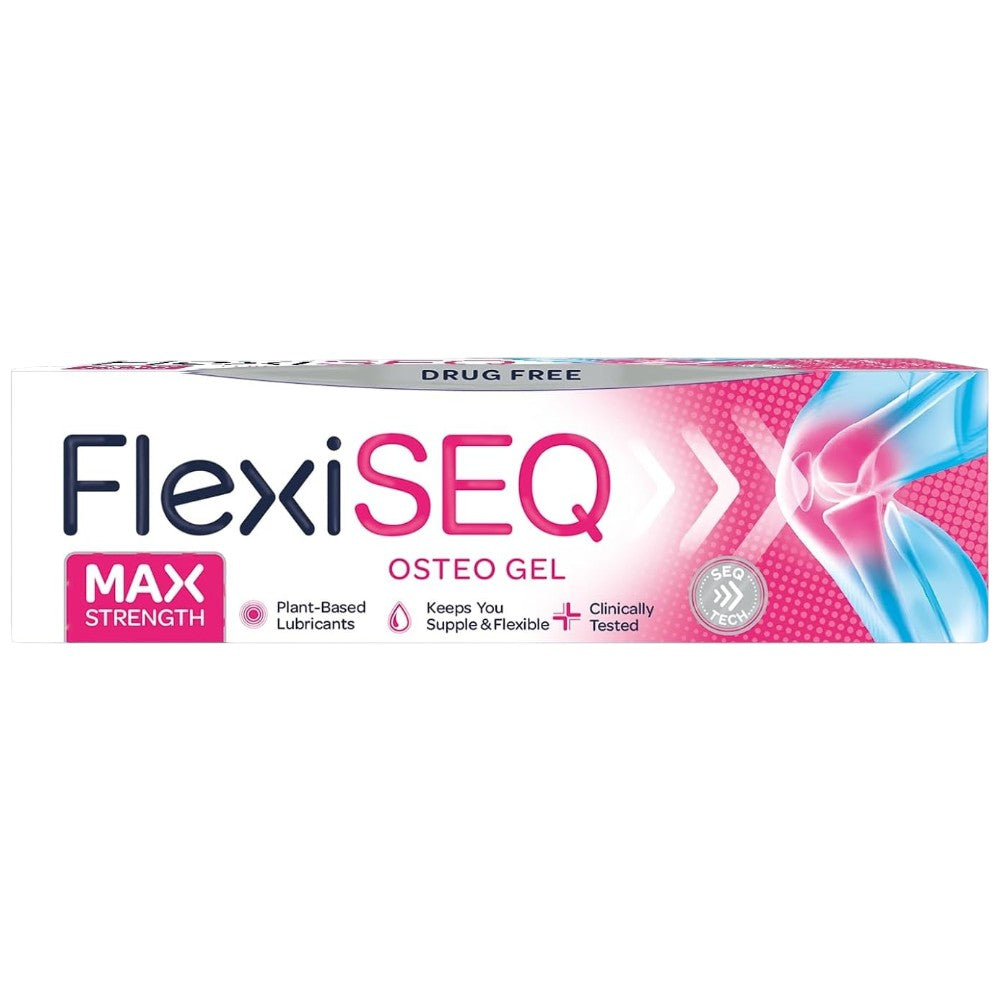 FlexiSEQ Max Strength Osteo Gel topical gel 100g front packaging