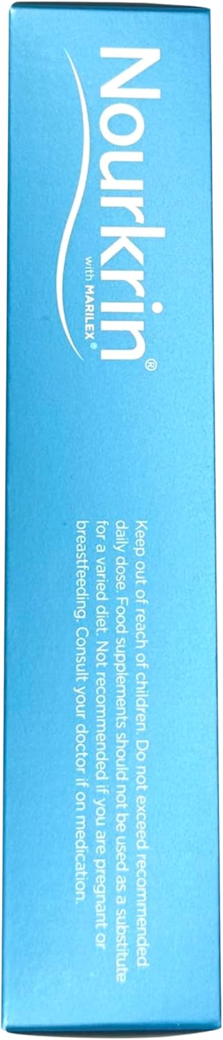 Nourkrin Woman Hair Support Supplement side view box, 60 tablets, on white background.