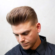 Lifestyle/use image: Uppercut Deluxe Clay Hair Pomade 70g textured hairstyle styling routine