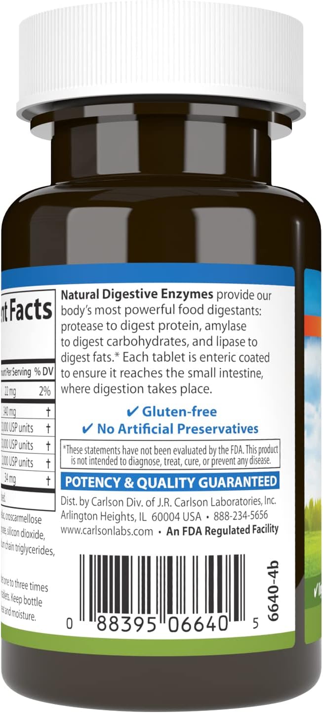 Barcode image: Carlson Digestive Enzymes tablets barcode bottle 50 count