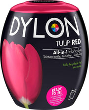 Dylon All-in-1 Washing Machine Fabric Dye Pod Tulip Red 350g packaging