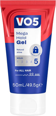VO5 Mega Hold Hair Gel 50ml styling gel tube
