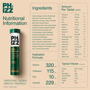 Phizz Daily Immune electrolyte multivitamin effervescent tablets nutrition panel variety pack 100 tablets