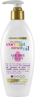 OGX Crema Asciugatura all'Aria Olio Miracoloso al Cocco Anti-Crespo per Styling Naturale - 177ml