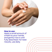 E45 Moisturising Hand Cream usage instructions on skincare tube for dry sensitive skin 50ml