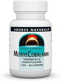 Pastiglie Source Naturals Vitamina B12 Metilcobalamina 1mg Ciliegia - 60 pezzi