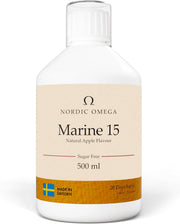 Nordic Omega Marine Collagen 15 liquid bottle natural apple flavour sugar free 500ml