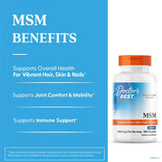 Doctor's Best MSM with OptiMSM 1000mg – 180 Capsules
