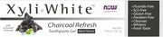 NOW Solutions Xyliwhite Charcoal Toothpaste Gel box, 181g, on white background.