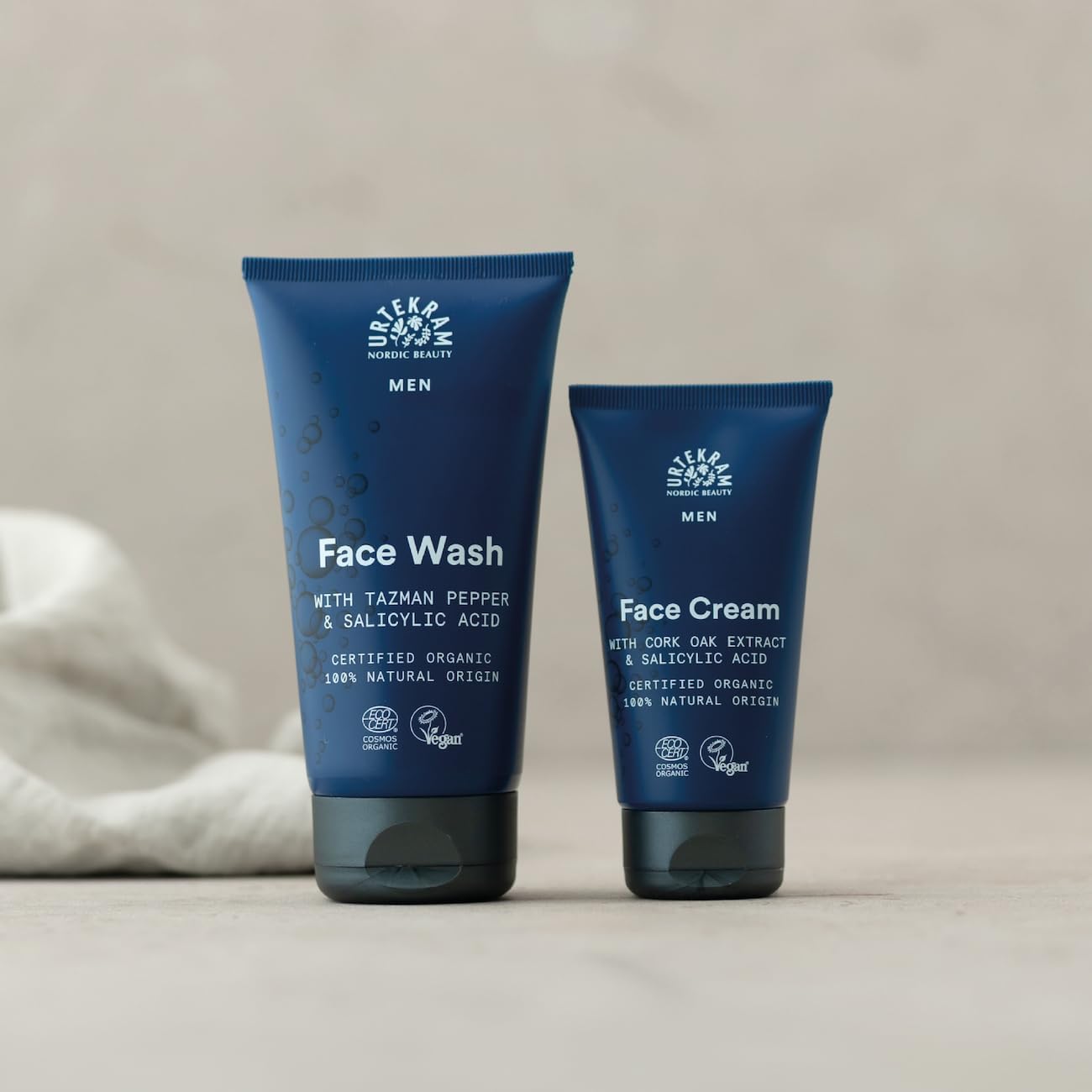 Urtekram Men Face Wash tube, fresh masculine scent, 150ml, facial cleansing use & other variant