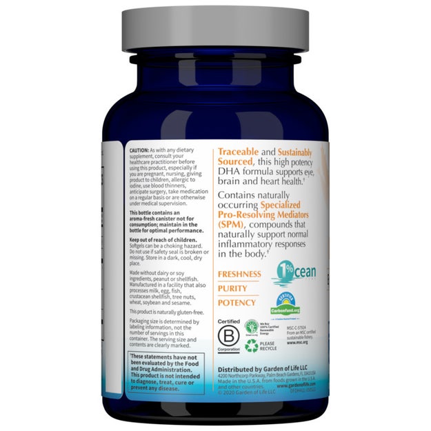 Supplement facts for High Potency DHA Fish Oil.