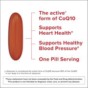 Qunol Ubiquinol CoQ10 100mg Softgels 120 Count