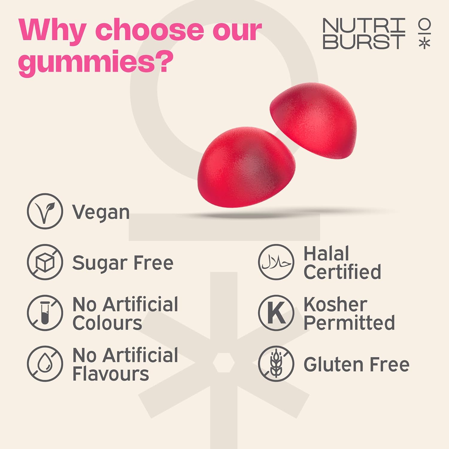 Nutriburst Women's Multivitamin Gummies - 15 Nutrients + CoQ10 - 60 Count