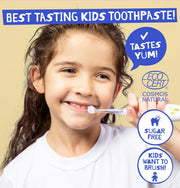 Jack N' Jill Natural Certified Toothpaste Blackcurrant, toothpaste tube packaging, blackcurrant flavour, 50g, product information