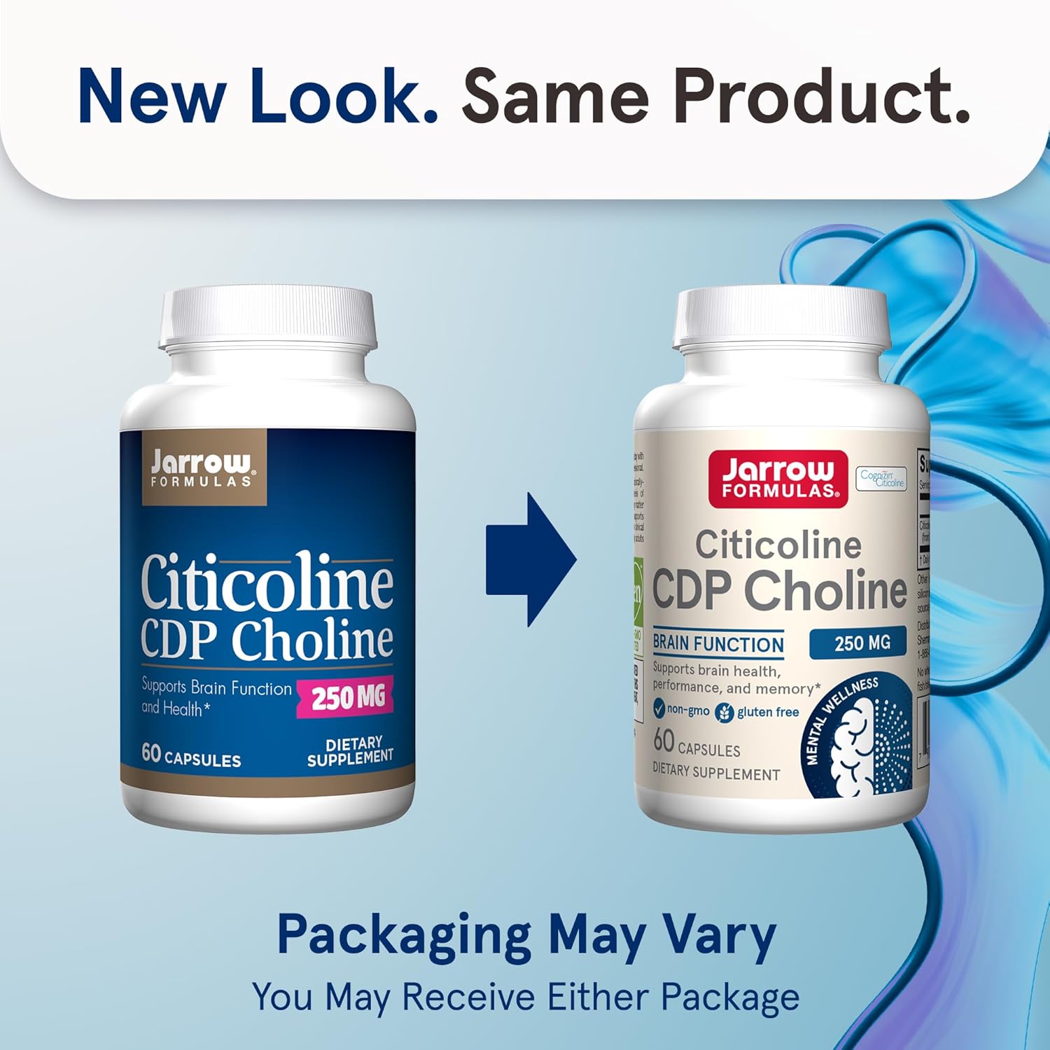 Jarrow Formulas Citicoline CDP Choline 250mg Capsules new look