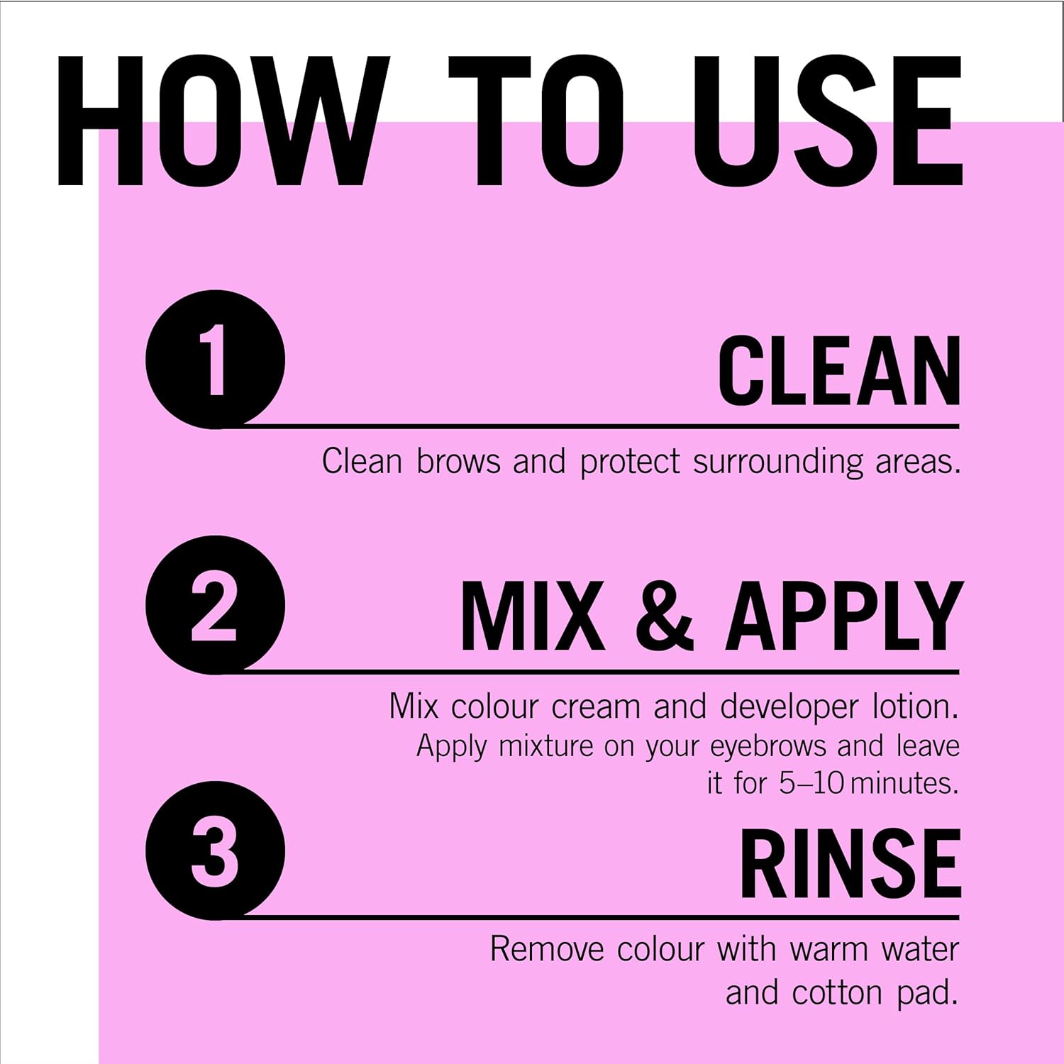 Schwarzkopf Brow Tint Dark Brown eyebrow tint application instructions
