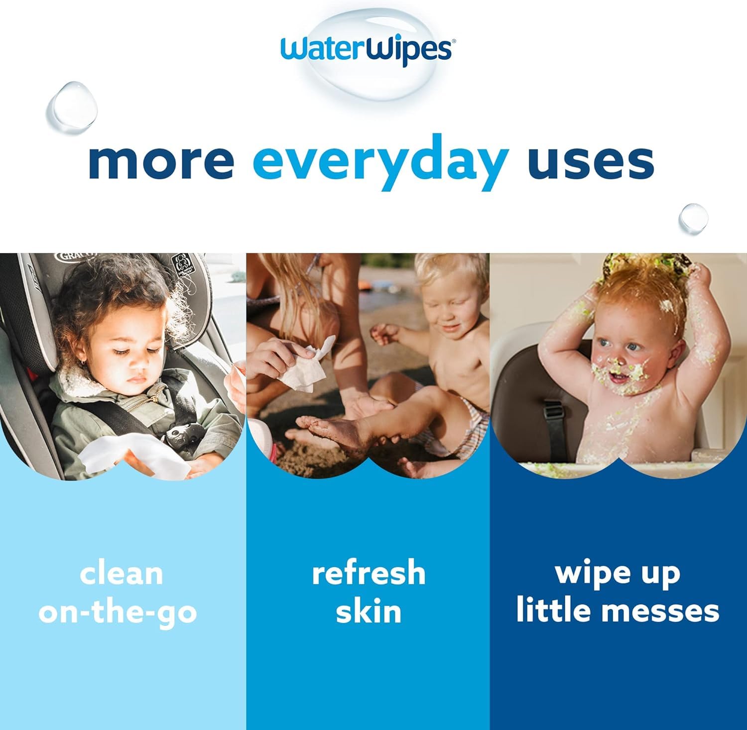 WaterWipes Sensitive+ Newborn Baby Wipes 99.9% Water 60 Wipes used for baby care