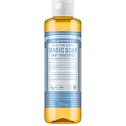 Dr. Bronner's Baby Unscented Pure-Castile Liquid Soap bottle, fragrance-free, 240ml