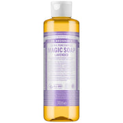 Dr. Bronner's Lavender Pure-Castile Liquid Soap bottle, lavender scent, 240ml