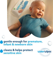 WaterWipes Sensitive+ Newborn Baby Wipes 99.9% Water 60 Wipes used for baby care