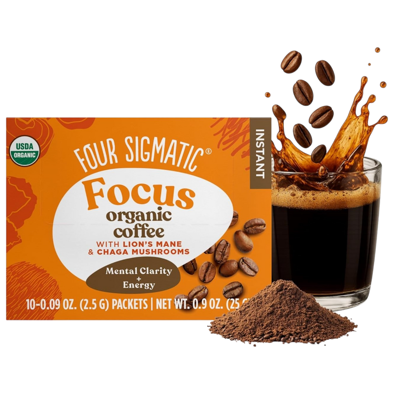 Four Sigmatic Organic Instant Coffee 10 packets front packaging on white background