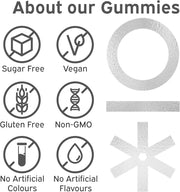Ingredient list for Nutriburst Greens & Mushroom gummies supplement.