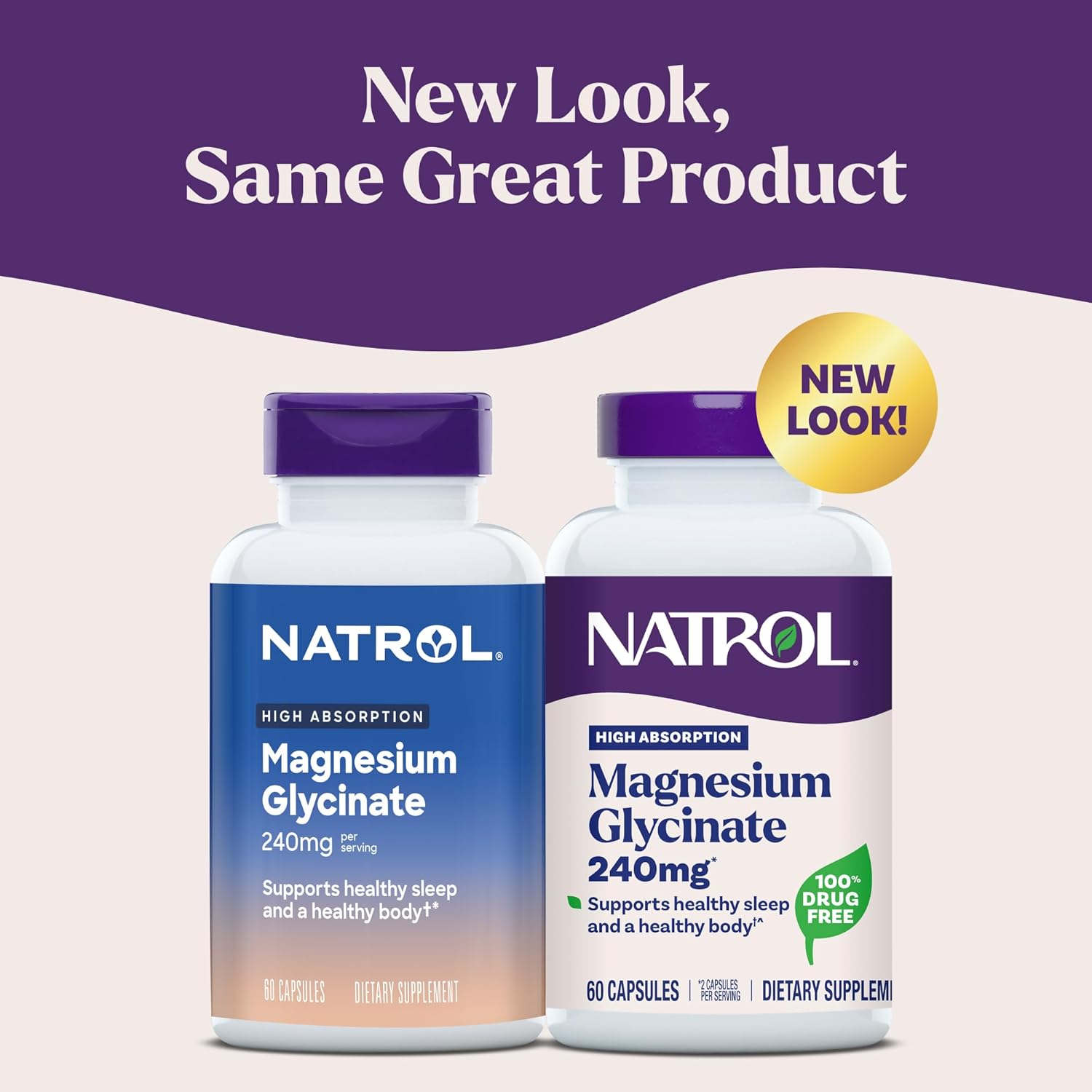 Natrol Magnesium Glycinate 240mg Capsules – 60 count