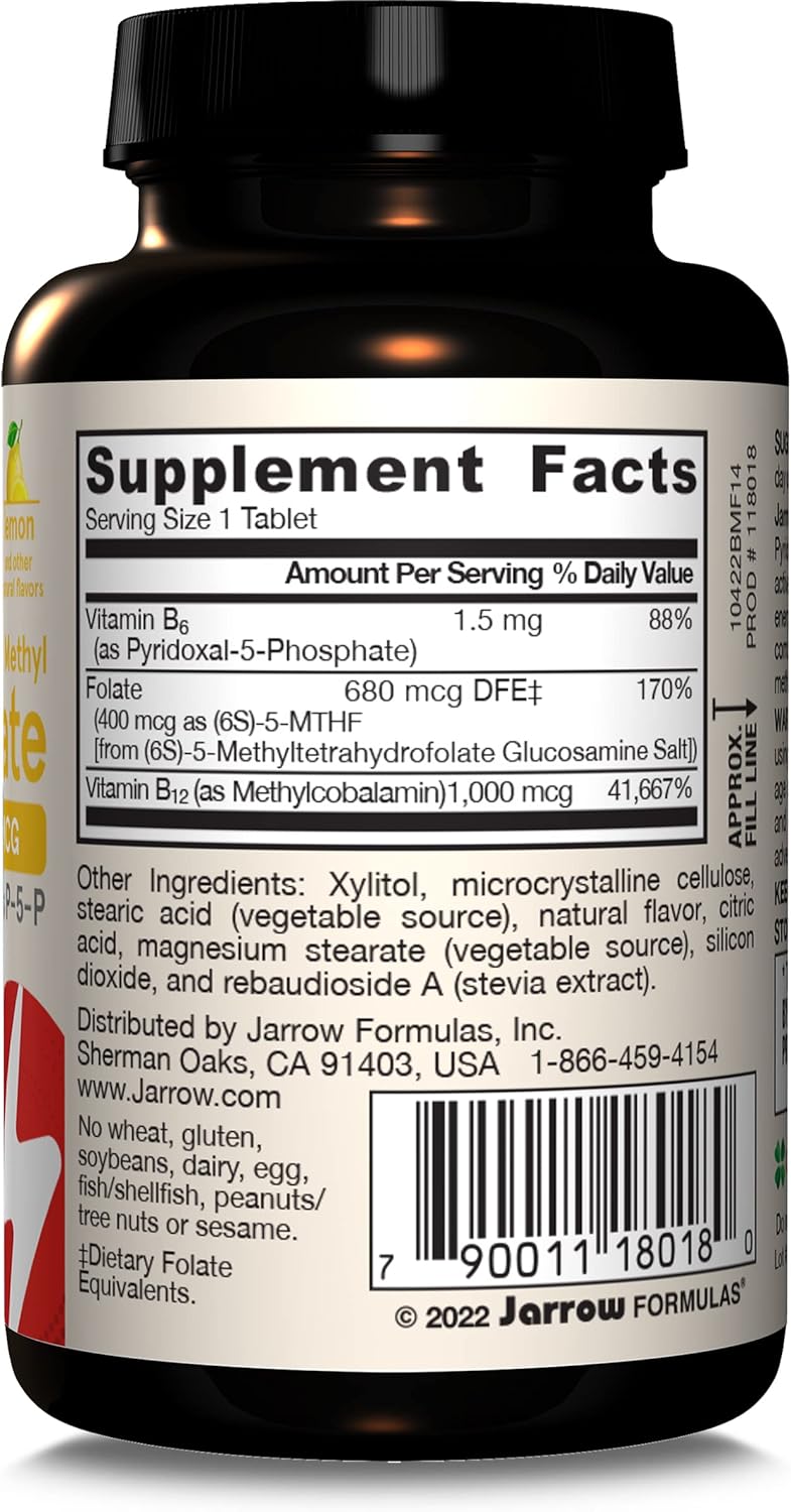 Barcode Image: Jarrow Formulas Methyl B-12 1000mcg and folate 400mcg chewable tablets barcode 100 count