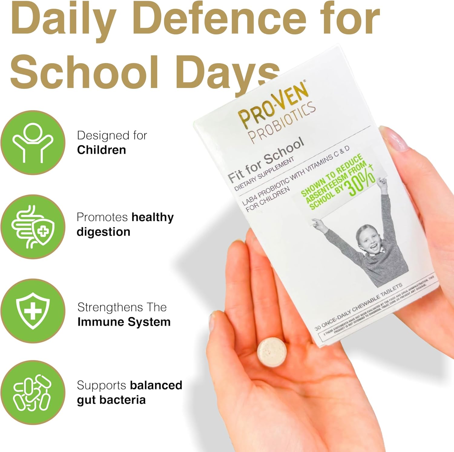 ProVen Fit for School Probiotic Tablets Strawberry - 30 Count