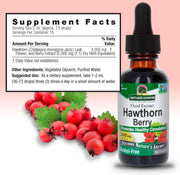 Nature’s Answer Hawthorn Berry Alcohol-Free Liquid Extract 30ml supplement facts label