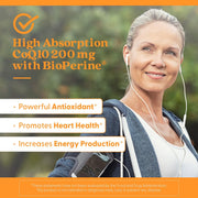 Doctor's Best High Absorption CoQ10 200mg BioPerine Veggie Capsules