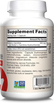 Barcode Image: Jarrow Formulas Acetyl L-Carnitine 500mg veggie capsules barcode 120 count