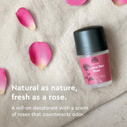 Urtekram Crystal Rose Deodorant Roll-On 50ml bottle for everyday underarm care