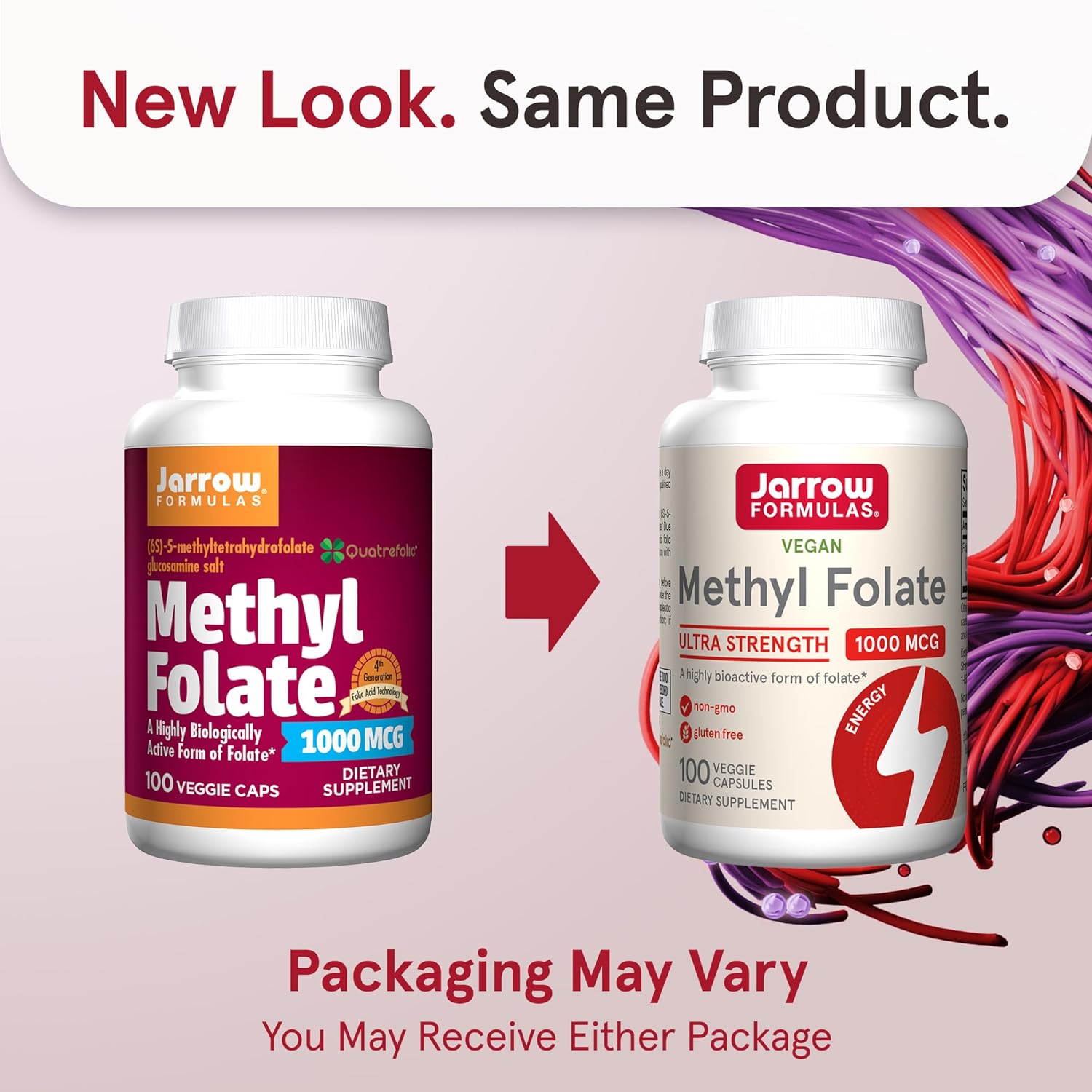 Jarrow Formulas Methyl Folate 1000mcg Veggie Capsules - 100 Count new look