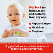 Huggies Extra Care Sensitive Baby Wipes usage instructions soft pack 8 x 48 wipes