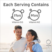 Supplement facts panel for Nutriburst Vegan D3 & K2 Gummies.