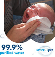 WaterWipes Sensitive+ Newborn Baby Wipes 99.9% Water 60 Wipes used for baby care