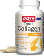 Front Image: Jarrow Formulas type II collagen complex 1000mg capsules 60 count front packaging bottle