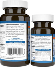 Carlson Maximum Omega Minis Omega-3 lemon flavour bovine soft gels 1000mg 80 count barcode packaging
