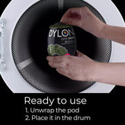 Dylon All-in-1 Washing Machine Fabric Dye Pod Olive Green 350g usage instructions packaging