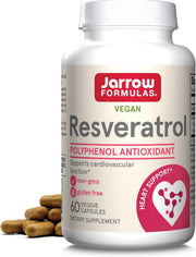 Front Image: Jarrow Formulas Resveratrol 100mg 60 veggie capsules front packaging bottle