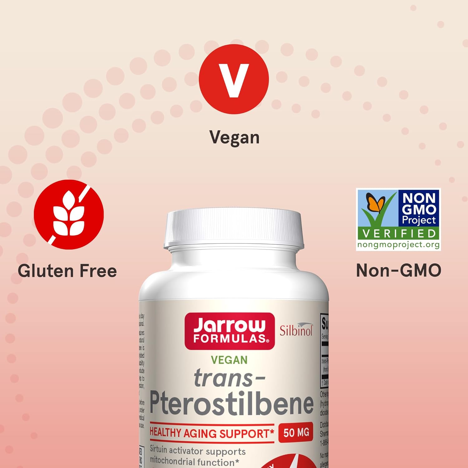 Jarrow Formulas Trans-Pterostilbene 50mg - 60 Veggie Capsules