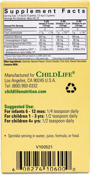 ChildLife Essentials ChildBiotics probiotic powder barcode packaging 34.5g
