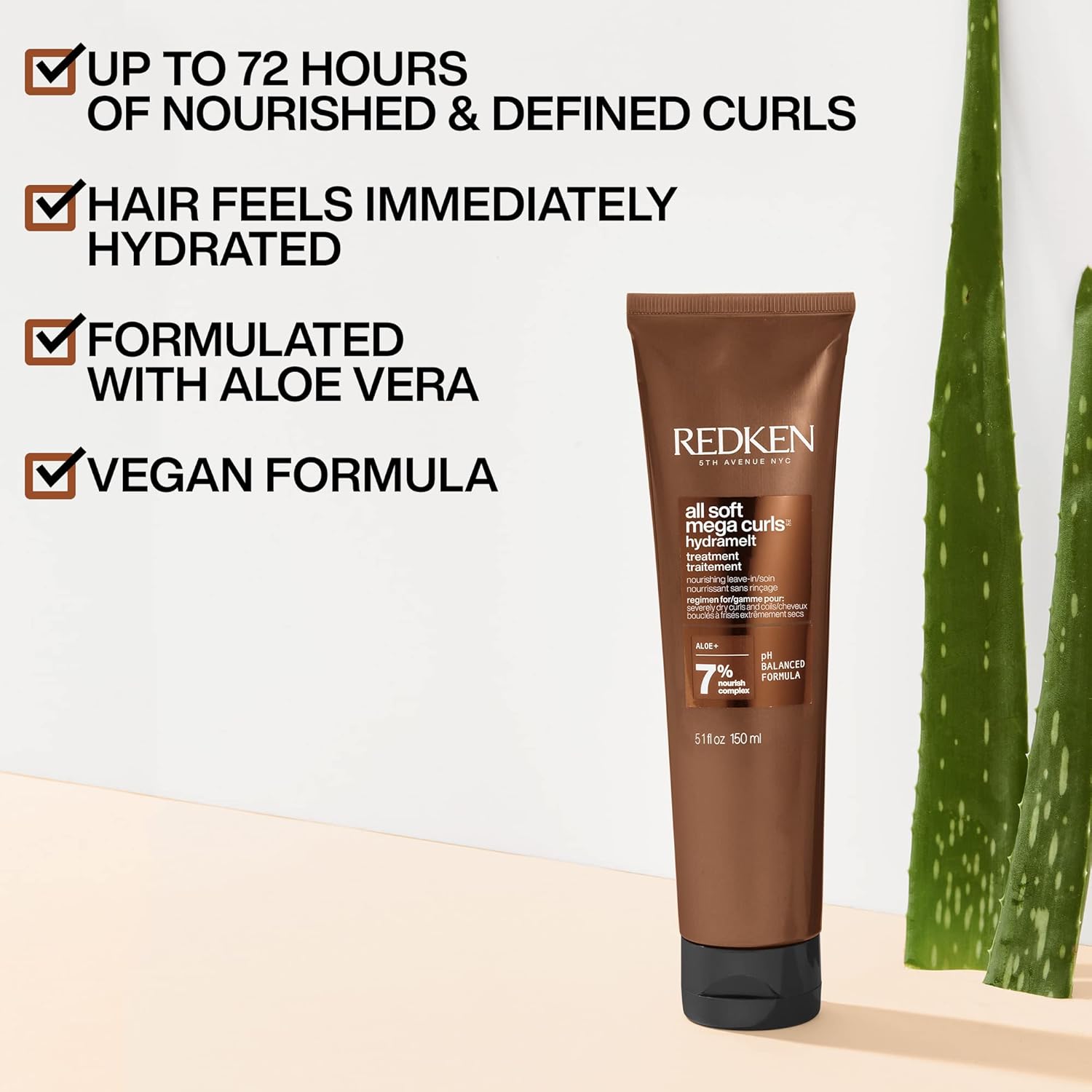 Redken All Soft Mega Curls HydraMelt Leave-In Treatment 150ml curly hair care product in styling routine
