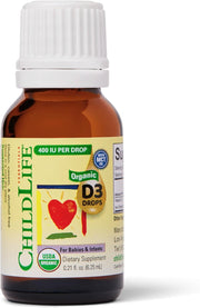 ChildLife Essentials Organic Vitamin D3 Drops liquid bottle 6.25ml 400 IU per drop