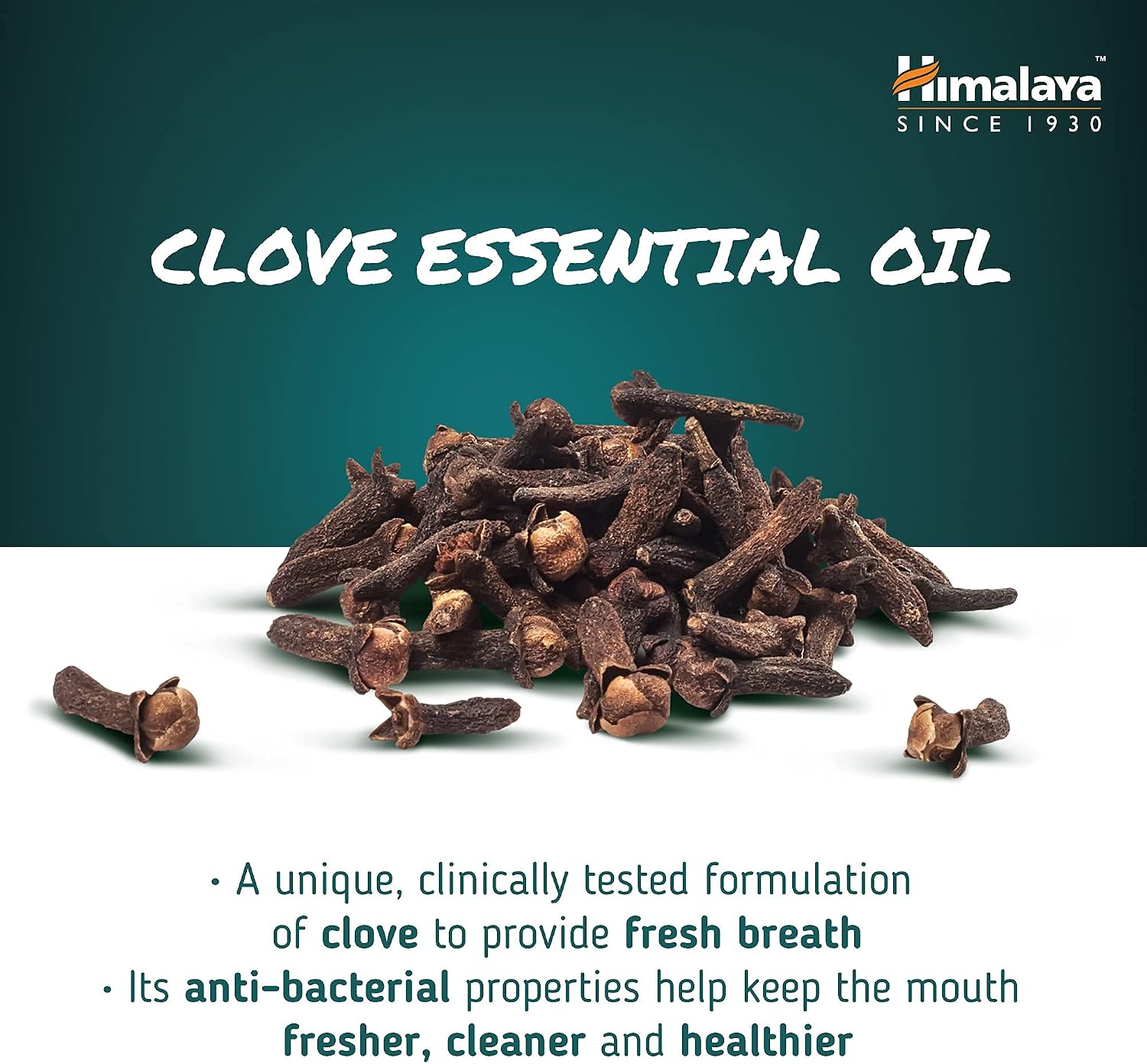 Himalaya Ayurvedic Dental Cream with Clove Oil, toothpaste tube packaging, clove flavour, 100g, ingredients information