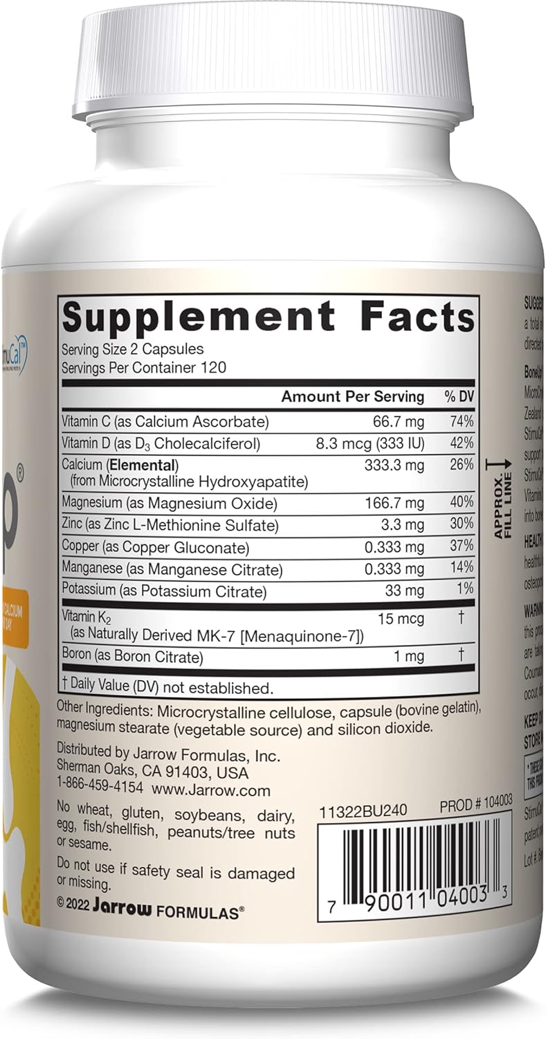 Jarrow Formulas BoneUp 1000mg Calcio D3 K2 Capsule
